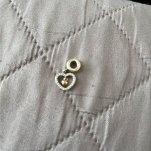 PandoraSilver and Gold Heart Charm Pendant